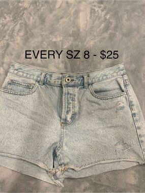 Light Blue Denim High-Rise Jean Shorts